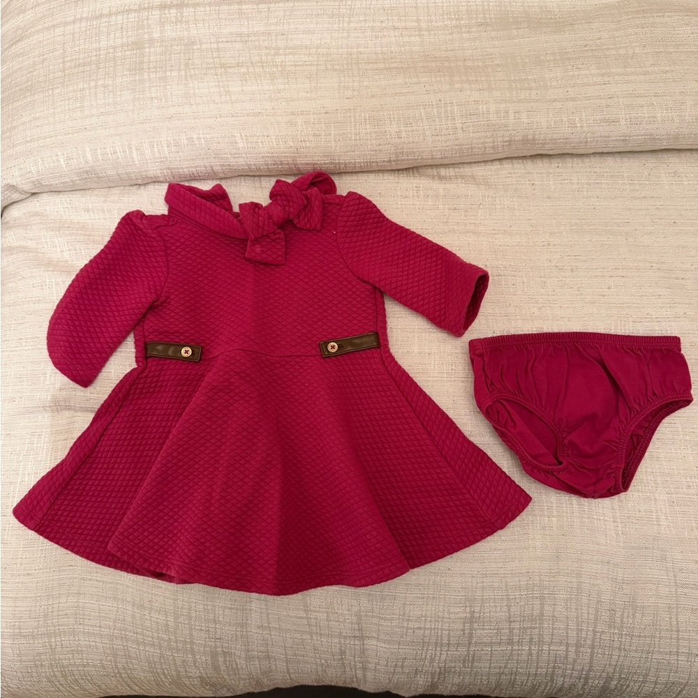 Janie & Jack Plum Baby Dress with Bow